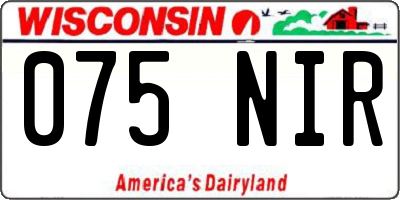 WI license plate 075NIR