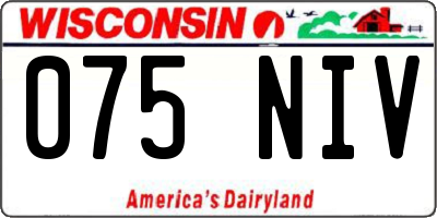 WI license plate 075NIV