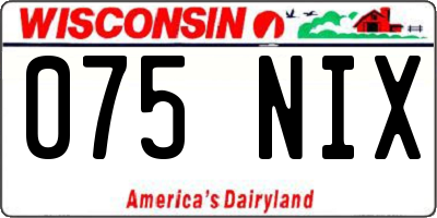 WI license plate 075NIX
