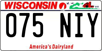 WI license plate 075NIY