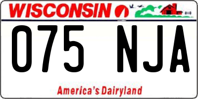 WI license plate 075NJA
