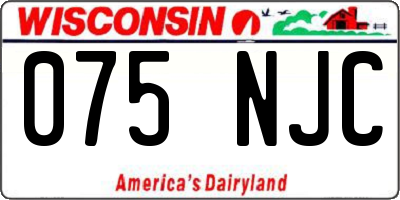 WI license plate 075NJC