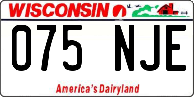 WI license plate 075NJE