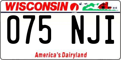WI license plate 075NJI