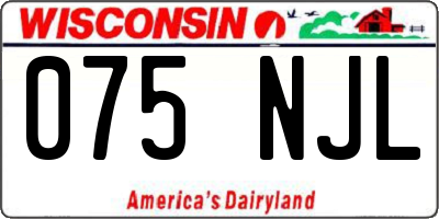 WI license plate 075NJL