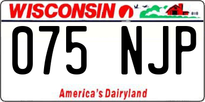 WI license plate 075NJP