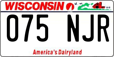 WI license plate 075NJR