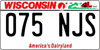 WI license plate 075NJS