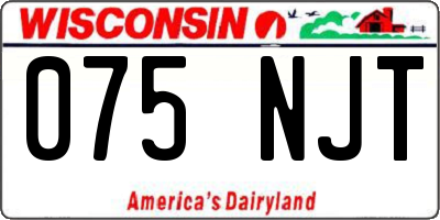 WI license plate 075NJT