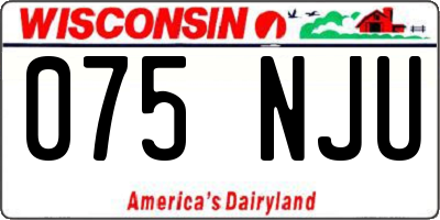 WI license plate 075NJU