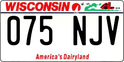 WI license plate 075NJV