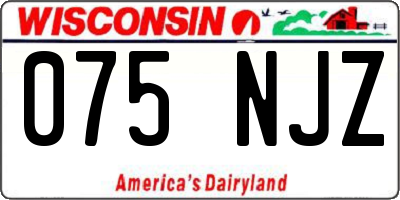WI license plate 075NJZ