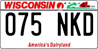 WI license plate 075NKD