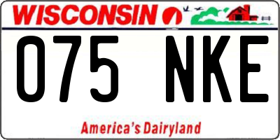 WI license plate 075NKE