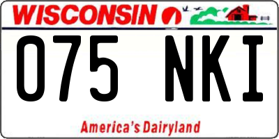 WI license plate 075NKI
