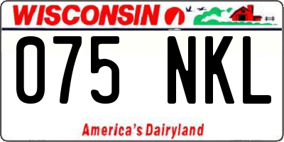 WI license plate 075NKL
