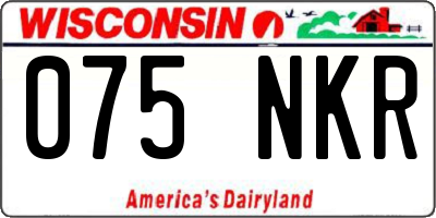 WI license plate 075NKR