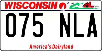 WI license plate 075NLA