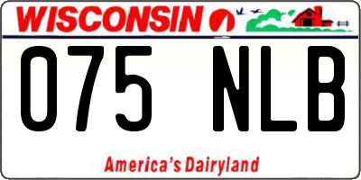 WI license plate 075NLB