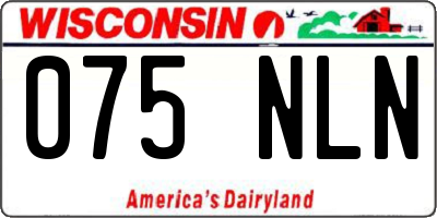 WI license plate 075NLN