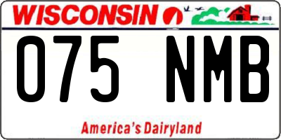 WI license plate 075NMB