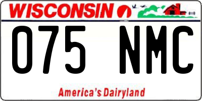 WI license plate 075NMC