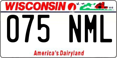 WI license plate 075NML