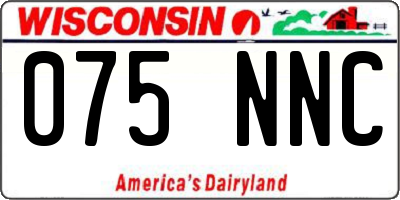 WI license plate 075NNC
