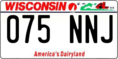 WI license plate 075NNJ