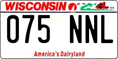 WI license plate 075NNL