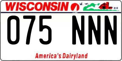 WI license plate 075NNN