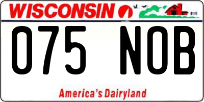 WI license plate 075NOB