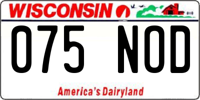 WI license plate 075NOD