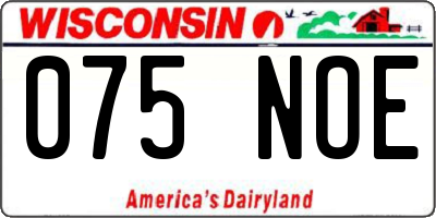 WI license plate 075NOE