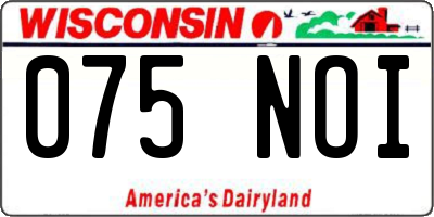 WI license plate 075NOI
