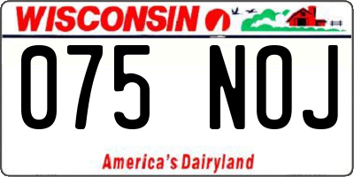 WI license plate 075NOJ