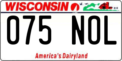 WI license plate 075NOL