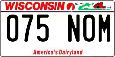 WI license plate 075NOM