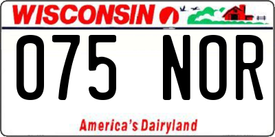 WI license plate 075NOR