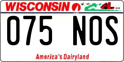 WI license plate 075NOS