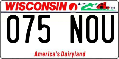 WI license plate 075NOU
