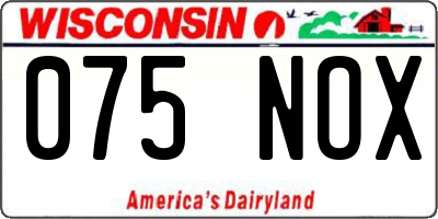 WI license plate 075NOX