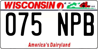 WI license plate 075NPB