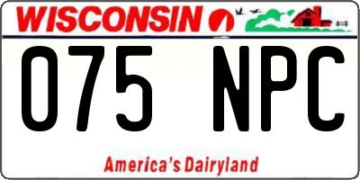 WI license plate 075NPC