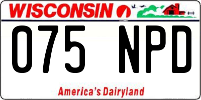 WI license plate 075NPD