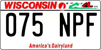WI license plate 075NPF