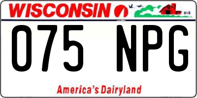 WI license plate 075NPG