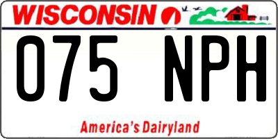 WI license plate 075NPH