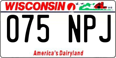 WI license plate 075NPJ