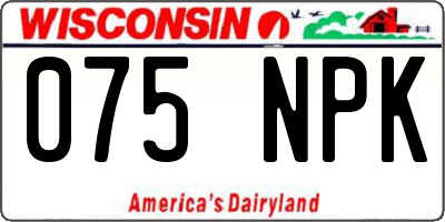 WI license plate 075NPK